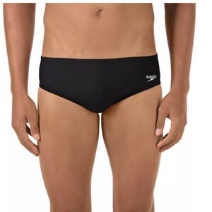 Speedo Youth Boys  Powerflex Eco Solid Swim Brief, Black, Size 28, NWT